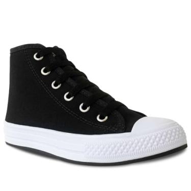 Imagem de Tênis Escolar Infantil Menina 19ao34 Cano Alto Casual 11.145 (Preto, BR, Criança de 4 a 8 anos, Numérico, 32)