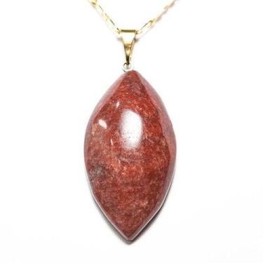 Imagem de Colar Navete Folha Dolomita Vermelha Pedra Natural - CristaisdeCurvelo