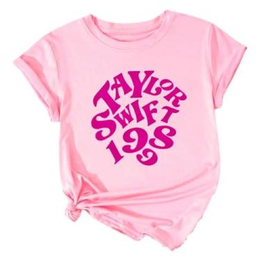 Imagem de Camiseta Da Taylor Swift Pop Baby Look Tecido 100% Algodão, Rosa, G