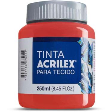 Imagem de Tinta para Tecido, Acrilex, Fosca, 250 ml, Vermelho Vivo, Pacote com 3