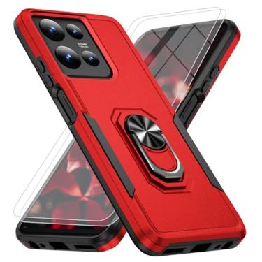 Imagem de Capa para Moto G 5G 2025 [não serve para Power/Stylus] [proteção contra quedas de grau militar de 3,5 m], capa Motorola G 5G 2025 com 2 películas de vidro temperado, capa à prova de choque para Moto G