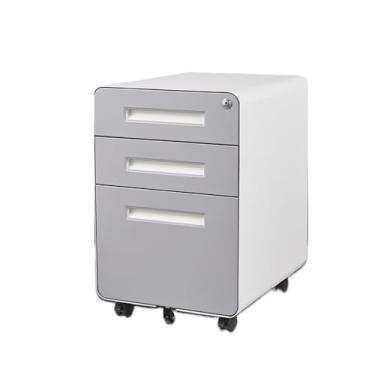 Imagem de KEG801302 Gaveta cor sólida armazenamento de escritório arquivo baixo armário de aço com dados de armazenamento de bloqueio canto redondo escritório (cinza)