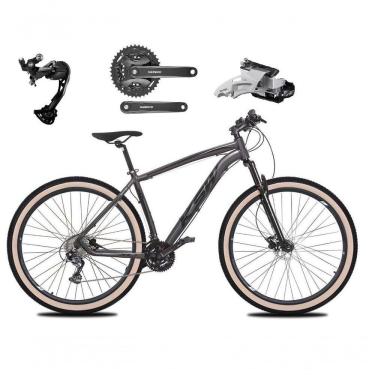 Imagem de Bicicleta Aro 29 Ksw Xlt Alívio E Altus 27v Freio Hidráulico Garfo Trava Pneu Faixa - Grafite Tam.17