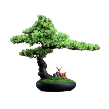 Imagem de Ornamentos de pinheiro simulação de plantas falsas, sala de estar, entrada, hotel, lobby, decoração, escritório, mesa de chá, decoração de bonsai