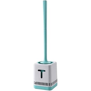 Imagem de Escova de vaso sanitário sem ângulo morto escova de vaso sanitário cabo longo ângulo morto pendurado tipo parede conjunto de escova de banheiro suporte de escova de banheiro (C) (C)