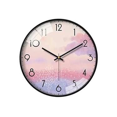 Imagem de KHUTRW3D Relógio de parede circular simples de cozinha 25,4 cm/30,5 cm/35,5 cm decoração de parede interna relógio de parede decoração alimentado por bateria (35,5 cm)