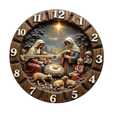 Imagem de Generic Relógio de parede Presépio com mecanismo silencioso e numerais arábicos para decoração de cafeterias, 30cm