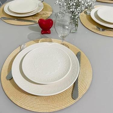 Imagem de Kit 4 ou 6 Jogo Americano Redondo Jantar Mesa Posta Cozinha 38cm(Champagne,4)