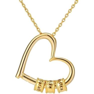 Imagem de Colar com nome personalizado To My Wife - Pingente de nome gravado 1-7 com caixa de presente para esposa, namorada, aniversário, dia dos namorados, Natal, Natal, One Size, Poliéster de vidro, Sem