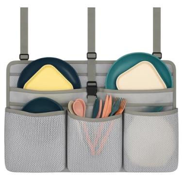 Imagem de Hagsfire Saco de secagem de pratos de acampamento, dobrável, escorredor de malha portátil para trailers, trailers de viagem e cozinhas ao ar livre, economia de espaço, organizador de secagem rápida