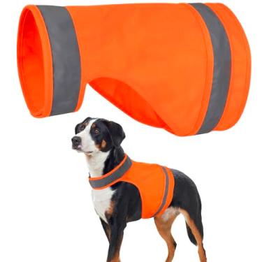 Imagem de Colete de segurança para cães Blaze Orange de alta visibilidade, para uso ao ar livre, colete refletivo para cães torna seu cão mais visível e seguro na temporada de caça ou para passear à noite com
