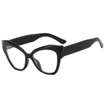 Imagem de JRLLFD Óculos de grau retrô oval para mulheres, óculos legais e estilosos para mulheres (preto)