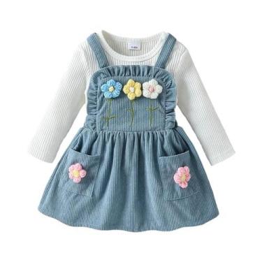 Imagem de Conjunto De Outono Para Bebês Meninas, Manga Comprida, Saia Com Flores