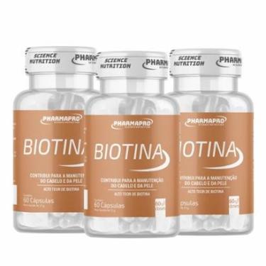 Imagem de Kit 3x Biotina Pharmapro – Suplemento Vitamínico 180 Cápsulas-Unissex