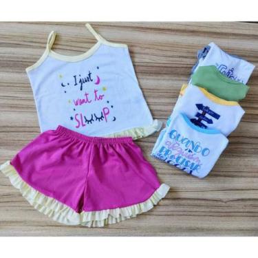 Imagem de Pijama Baby Doll Infantil Menina Verão De Malha Alcinha - Genérica, So