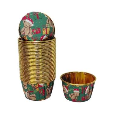 Imagem de Copo De Bolo Descartável Com Padrão De Natal 50 Peças Resistente Ao Ca