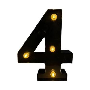 Imagem de Letras E Números De LED Pretos Iluminados Para Decoração De Casa, Bar,