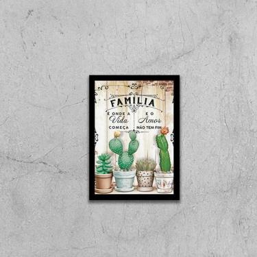 Imagem de Quadro Família É Onde A Vida Começa 33X24Cm - Moldura Preta