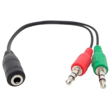 Imagem de Adaptador Splitter Divisor De Fone E Microfone 2x P2m Black