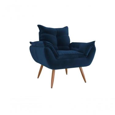 Imagem de Poltrona Decorativa Tóquio 1 Lugar Veludo Azul Matrix