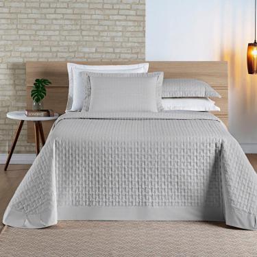Imagem de Cobre Leito Madri Percal 200 Fios 100% Algodão Queen 03 Peças - Cinza