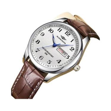 Imagem de Relógio De Quartzo Ultra-Fino À Prova d'Água Vintage Masculino Com Luz