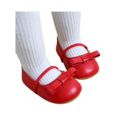 Imagem de Sapatos Florais Mary Jane Para Bebês Meninas Com Laço, Sapatos De Vest