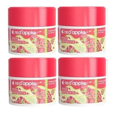 Imagem de Kit 4 Desodorante Red Apple Em Creme Rosa Mosqueta 55g