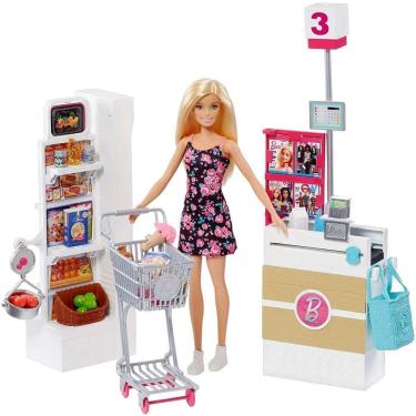 Imagem de Barbie Conjunto De Brinquedo Supermercado Luxo Com Boneca