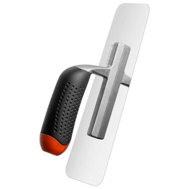 Imagem de Desempenadeira de Aço Inox Retangular Chanfrada E Cabo Emborrachado At112 Pincéis Atlas Desempen