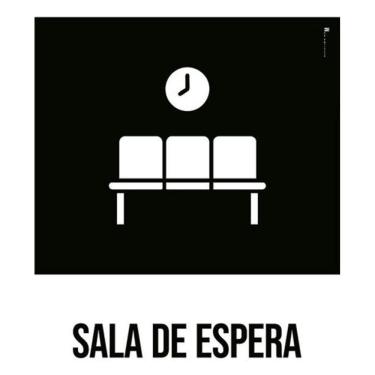 Imagem de Kit 3 Placas Desenho - Sala De Espera