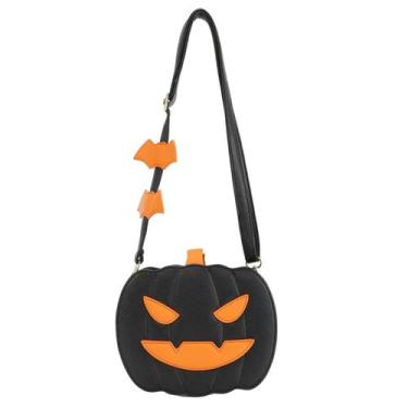 Imagem de Bolsa Crossbody Halloween - Estilo Diabólico com Caveira e Abóbora, Ta