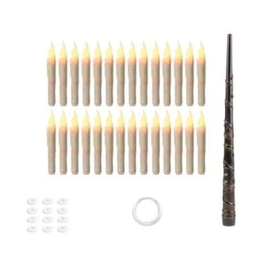 Imagem de Velas Flutuantes LED De Halloween Com Controle Remoto, Varinha Mágica,