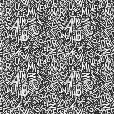 Imagem de Papel Parede Preto Adesivo Alfabeto Misturado Decorativo