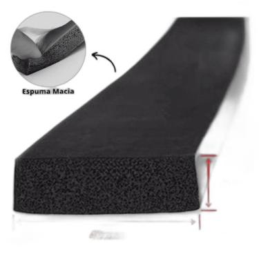 Imagem de Espuma Fita Adesiva Pvc Borracha Vedação E=4Mmx10 Mts Preta - Leolud