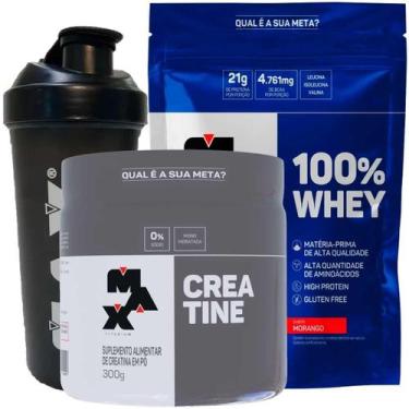 Imagem de Whey 100% Concentrado 900G + Creatina 300G Max Sabor Morango - Max Tit