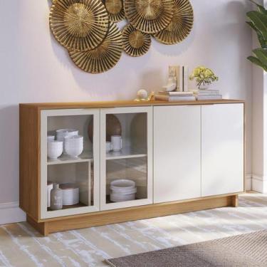 Imagem de Buffet Vitória com 2 Portas de Vidro - Freijó/Off White - Colibri, Mar