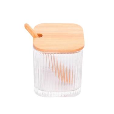 Imagem de Pote Condimentos Vidro 9,5cm C/ Tampa E Colher Bambu Lyor Design, UNIC