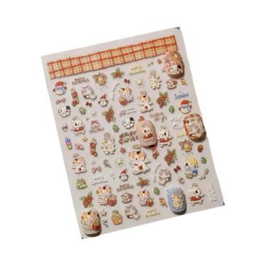 Imagem de Adesivos De Unha a Laser Com Grafite De Animais Fofos, Autoadesivos, D