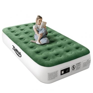 Imagem de Colchão Inflável Solteiro com Bomba Embutida, Para até 250KG, Zearna, Verde