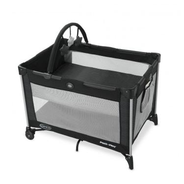 Imagem de Berço Cercado Portátil com Barra de Brinquedos e Rodas, Graco, Preto