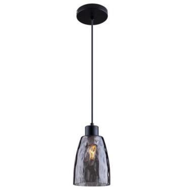 Imagem de Luminária Pendente Riggo Fumê Vidro 1 Lâmpada Cozinha Bancada E27 Bivo