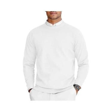 Imagem de Suéter Masculino Oversize Com Gola Redonda, Manga Longa, Leve, Em Cor 