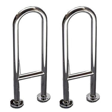 Imagem de Barra de Apoio em U 45cm Kit 2 Uni Banheiro Box Seguranca Idoso Gestante Cadeirante Lavabo Casa de Repouso Hospital