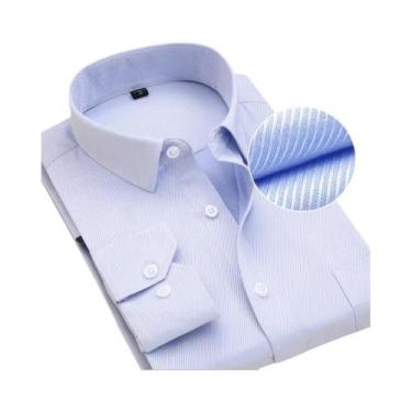Imagem de Camisas Sociais Masculinas Plus Size 8XL - Manga Comprida Listrada Bra