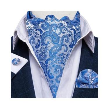 Imagem de Conjunto De Abotoaduras De Luxo Masculinas Ascot Com Lenço De Bolso Pa