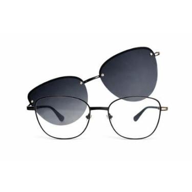 Imagem de Óculos de Grau com Clip On Solar Magnético 2 em 1 Proteção UV-Unissex