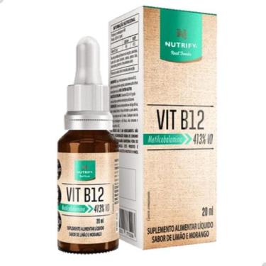 Imagem de Vitamina B12 Metilcobalamina 413% VD 20ml Nutrify, Limão C/ Morango
