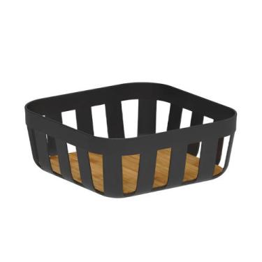 Imagem de Cesto de Pão Organizador Mesa OU Bambu linha Lume - Preto, Preto