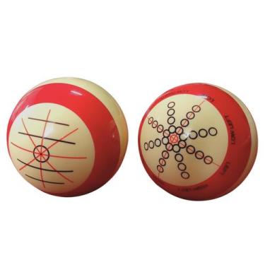 Imagem de Bola treino Bilhar Sinuca Pontos Linhas Profissional 57 mm - Rei Dos T